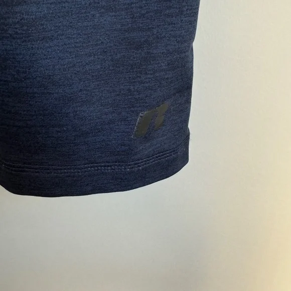 Russell Men's Blue/Black Elastic Waist Athletic Shorts Size Large Training Gym - Picture 4 of 13